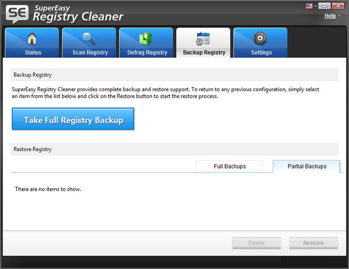 Blue Registry Cleaner 73