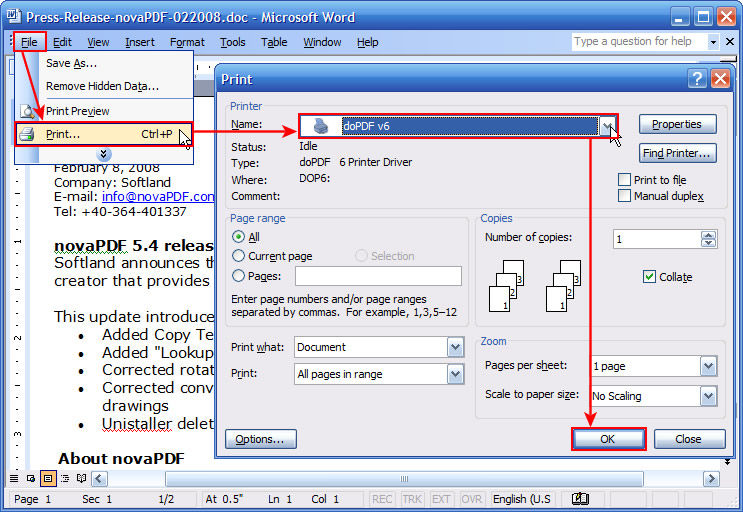 differences between dopdf 7 and dopdf 8