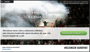 Helsingin Sanomat pystytti huokoisen maksumuurin, kiertäminenkin helppoa