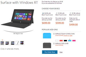 Microsoft Surface RT finally priced