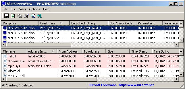 Download NirSoft BlueScreenView v1.55 (freeware) - AfterDawn: Software ...